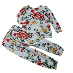 GAP Organic Cotton Kids Floral Pajama Set - Red and Yellow